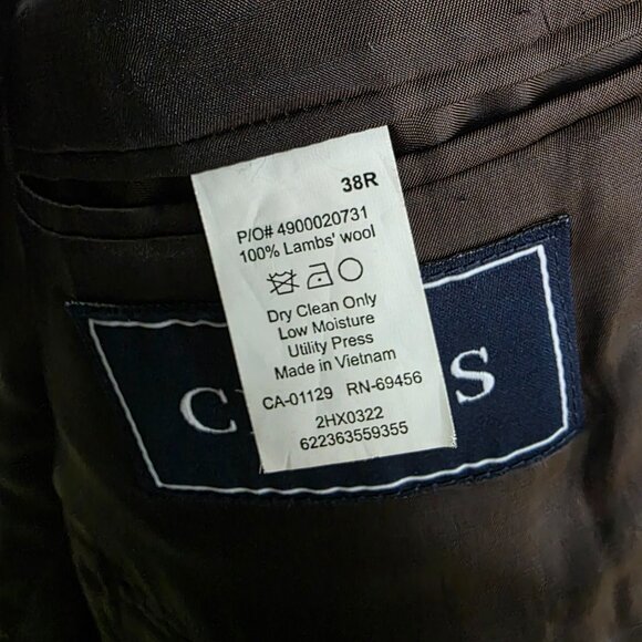 Chaps 38R Brown Blazer Sport Coat Jacket 2-Button Check Y561 - Picture 10 of 11